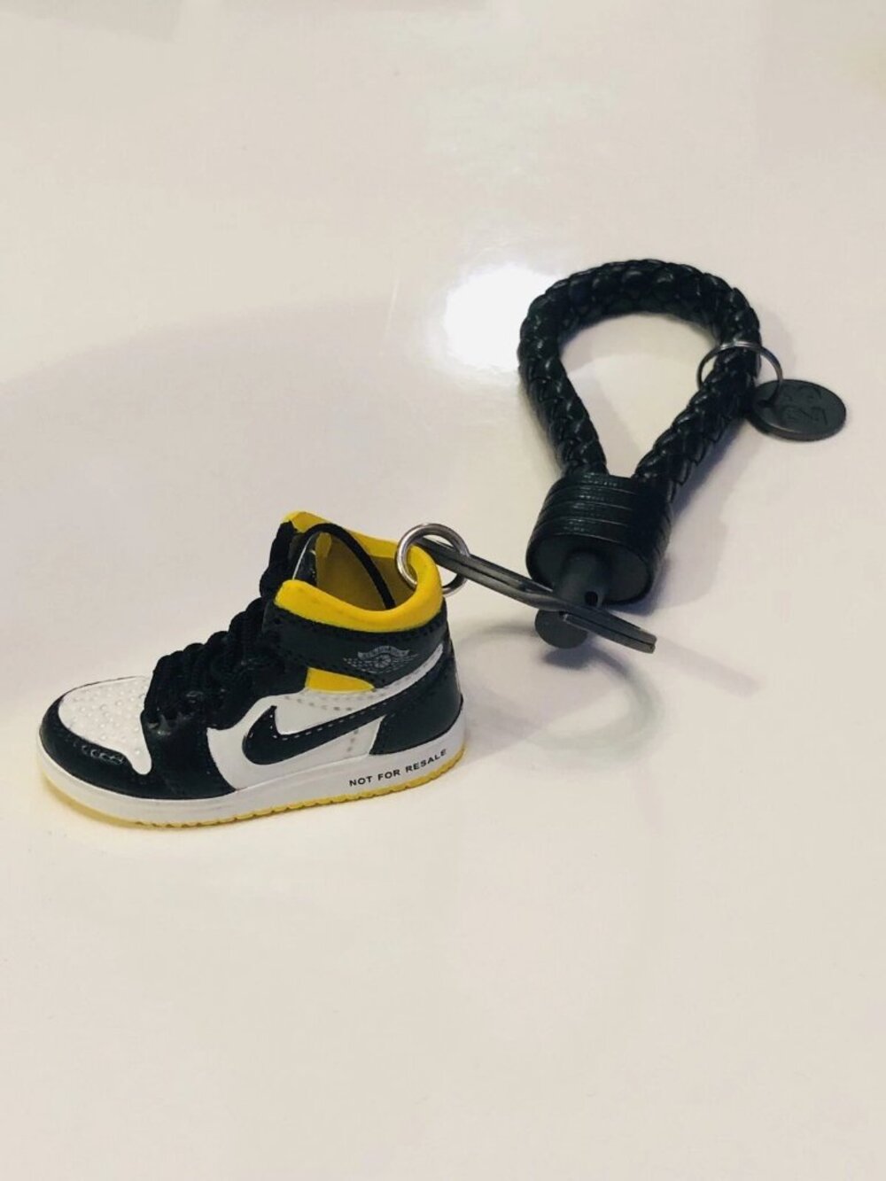 AJ1 Style Not For Resale 3D Mini Sneaker Keychain Braided Loop